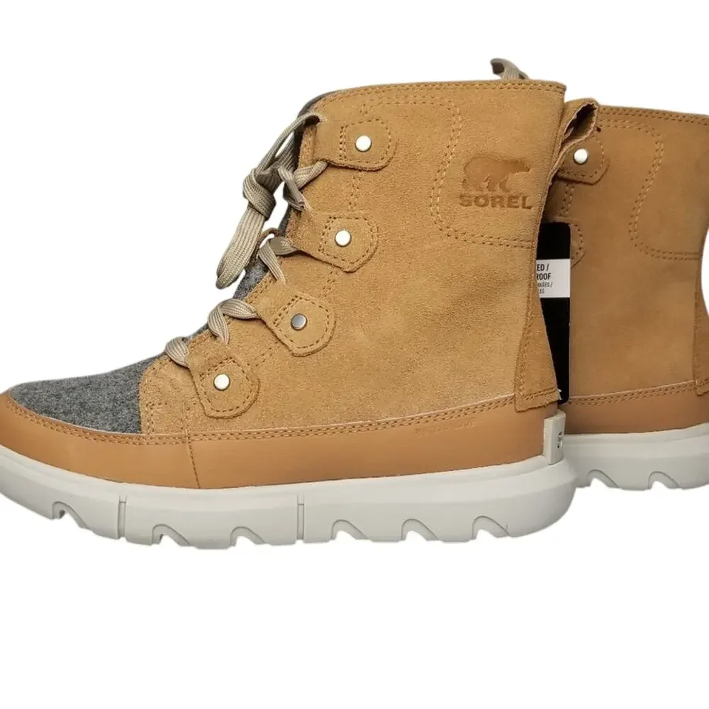 Sorel Women's Explorer Next Joan WP Boots Size 6.5 Tawny Buff, Moonstone NWT